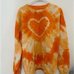 Urban Outfitters Heart Tye Dye Crewneck